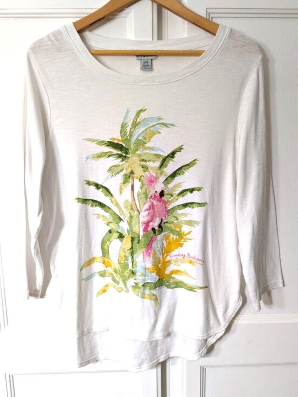 Tommy Bahama Parrot Perfect Lux 3/4-Sleeve T-Shirt Size L